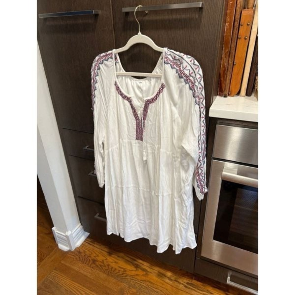 Old Navy embroidered‎ hobo white dress 2XL